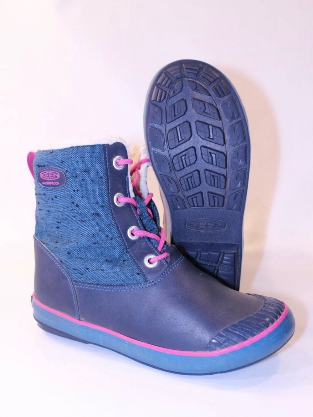 Keen Pink Blue Hiking Boots
Insulation Waterproof Snow Lace
Youth Size 4 Warm - Picture 5 of 9